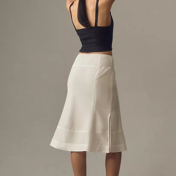 Anthropologie Sheer Seamed Fluted Midi Skirt (NEW - Picture 3 of 4